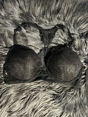 VICTORIA'S SECRET SEXY LACE PUSH UP RACERBACK BRA Black Bra Size 32C
